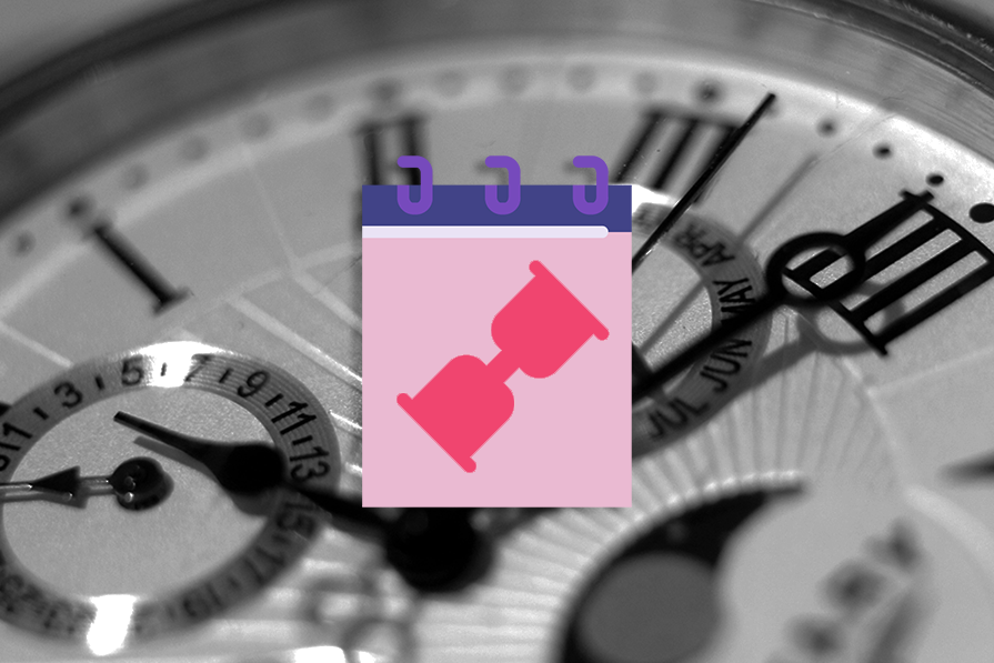 Hourglass Icon Over Clockface