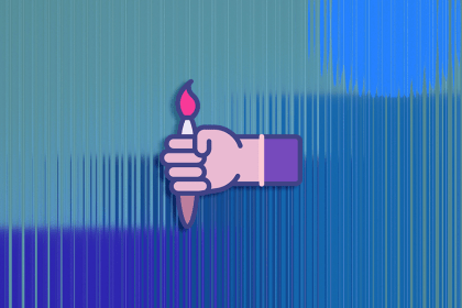 A Hand Holding a Torch Icon