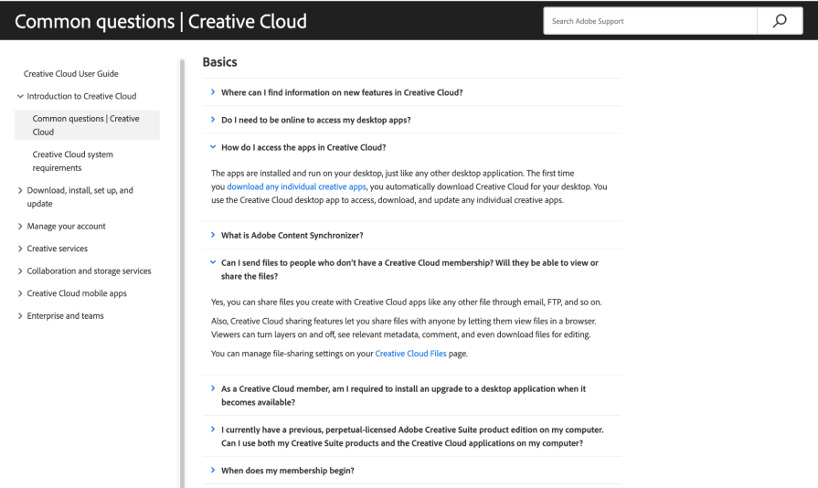 Adobe Creative Cloud Common Questions