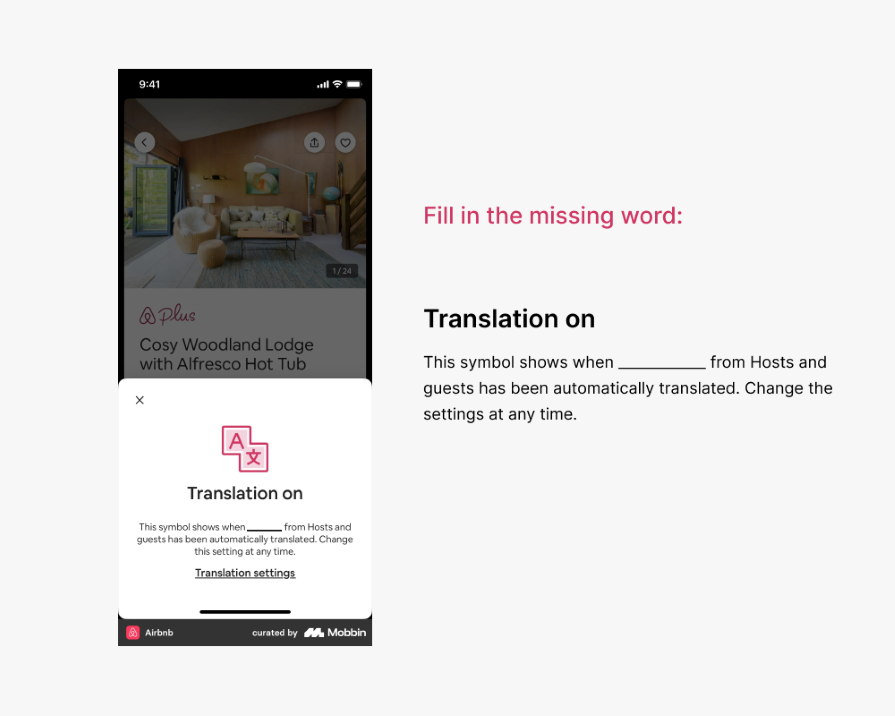 Airbnb Translation Message