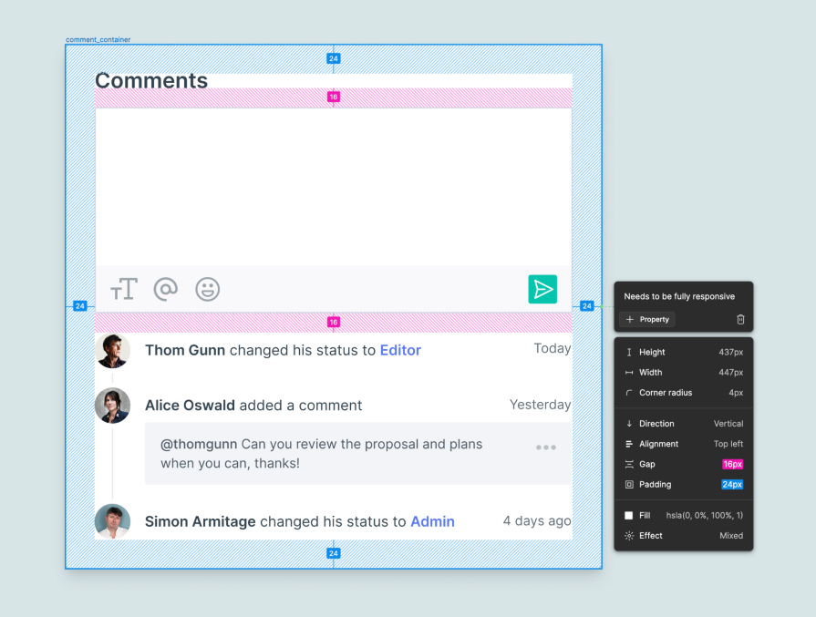 Comments in Figma Dev Mode