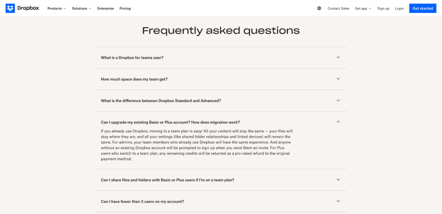 Dropbox FAQs