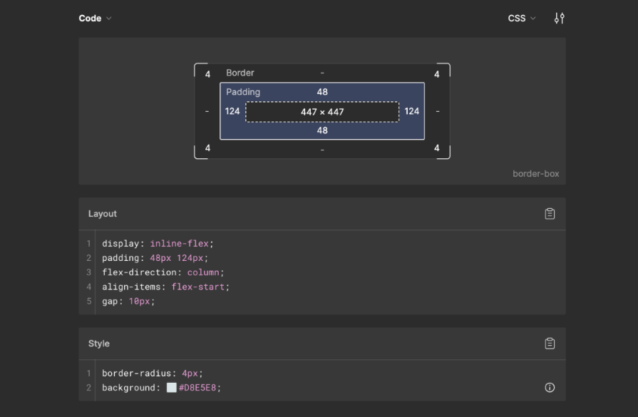 Figma Dev Mode CSS Layout