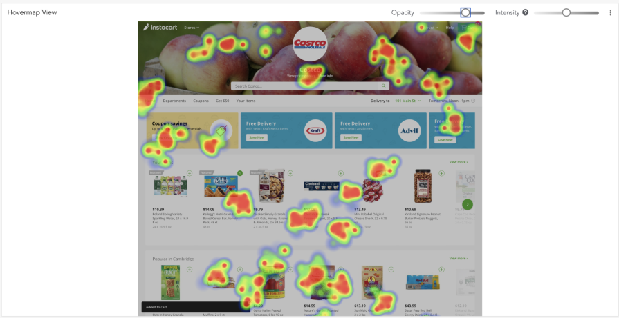 Hovermap of Costco Website