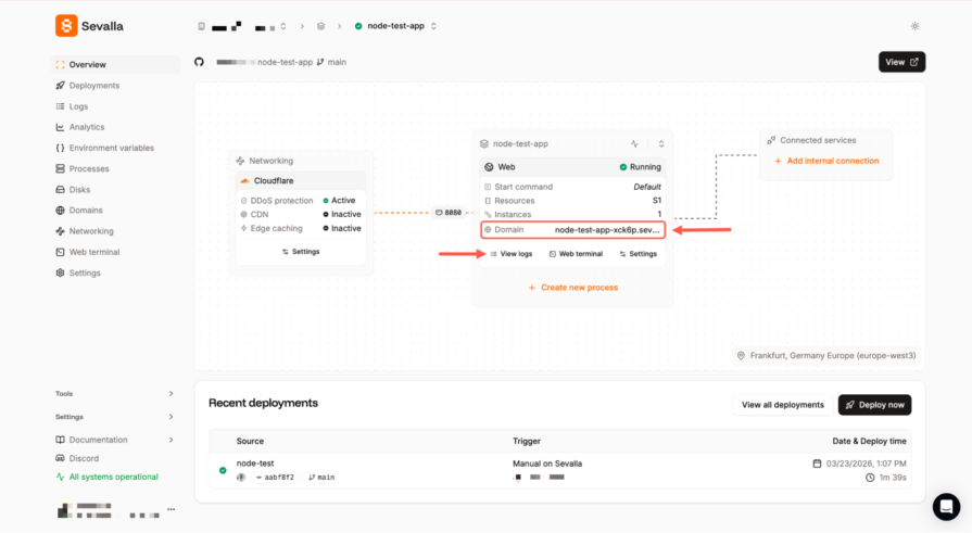 deploying to sevalla step 2