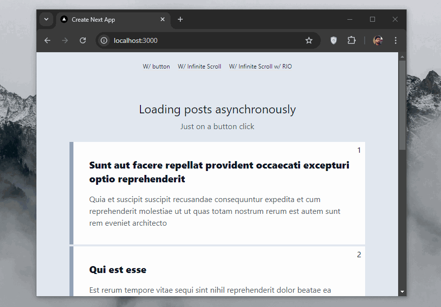 Demo Loading Posts On Scroll In Next Js By Pressing Load More Posts Button