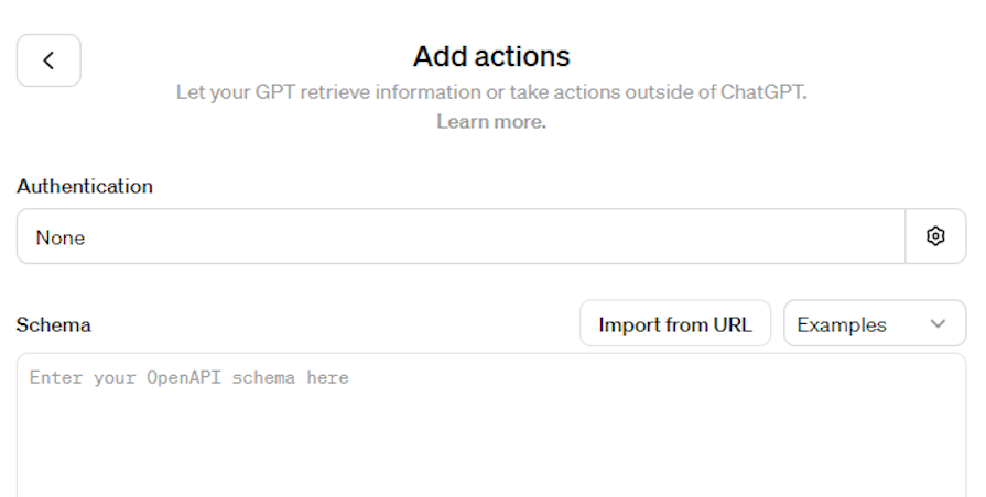 Configuring The New Action For The Custom Gpt