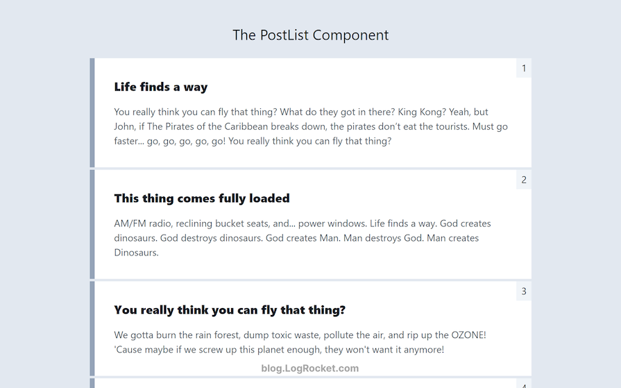 Demo Of A Post List Component For Next Js Infinite Scroll Project Styled With Tailwind Css
