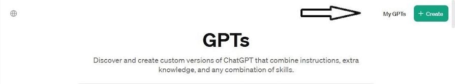 Explore Gpts Interface With Arrow Pointing To Button To Create New Gpt