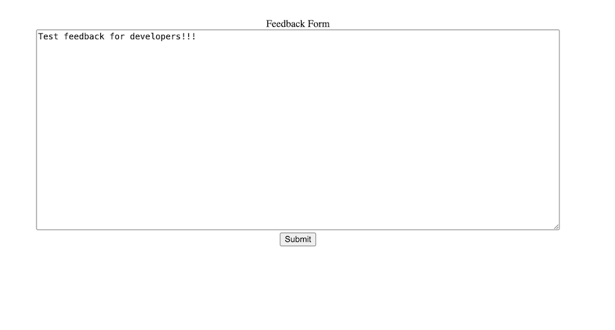 Simple Feedback Form In Frontend App with Dummy Content