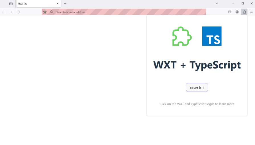 Simple Wxt Web Extension Launched In Firefox Browser