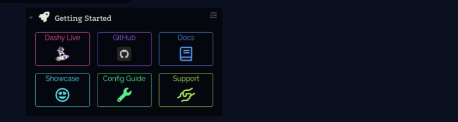 Dashboard Items Screenshot