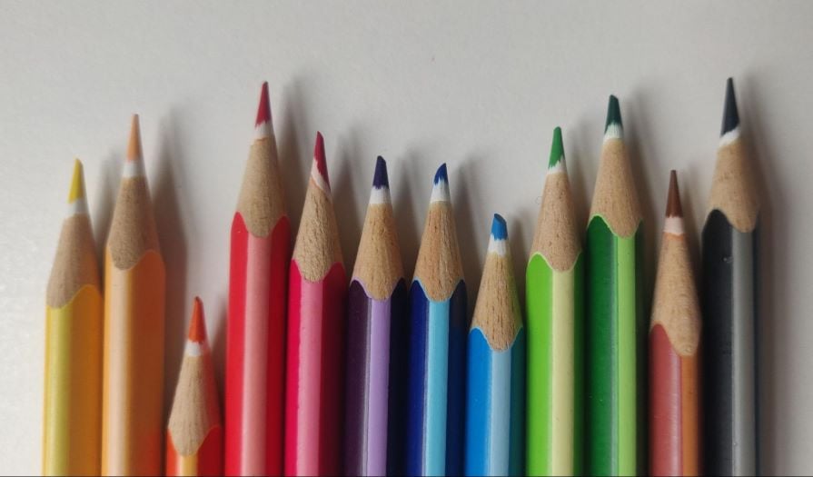 Line of Colored Pencils