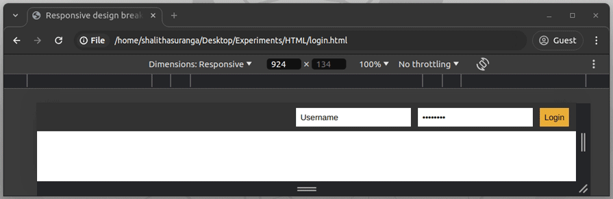A Login Form That Uses Custom Responsive Content Breakpoints