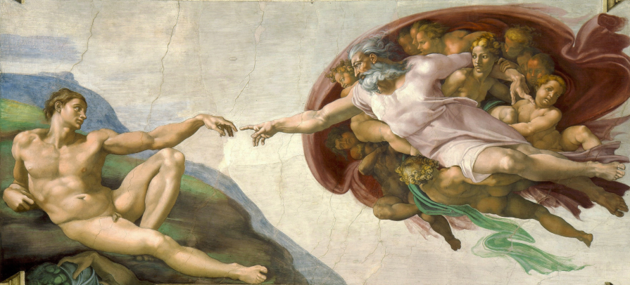 Michelangelo's "The Creation of Adam" painting