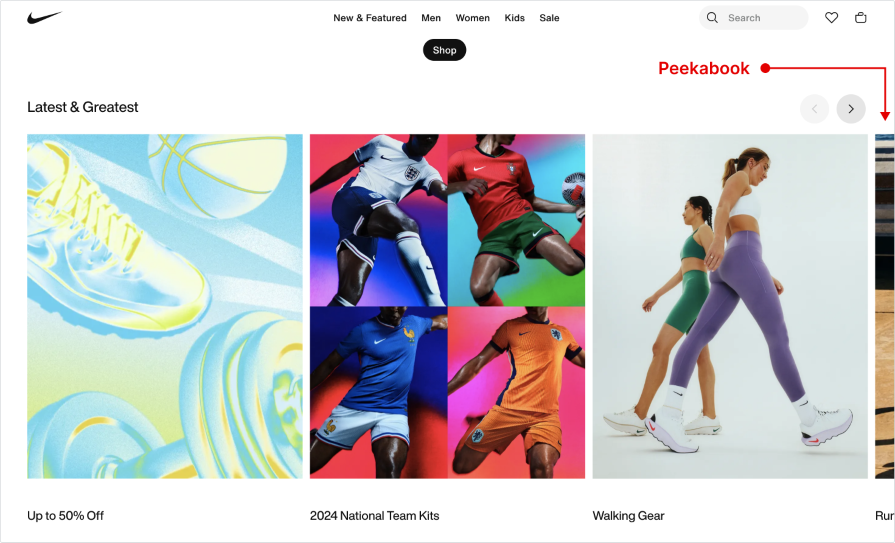 Nike's Website Peekaboo Effect