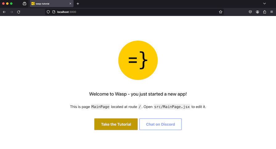 Wasp Project Running On Localhost