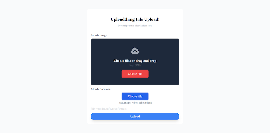 Drag And Drop Zone in UploadThing Portal