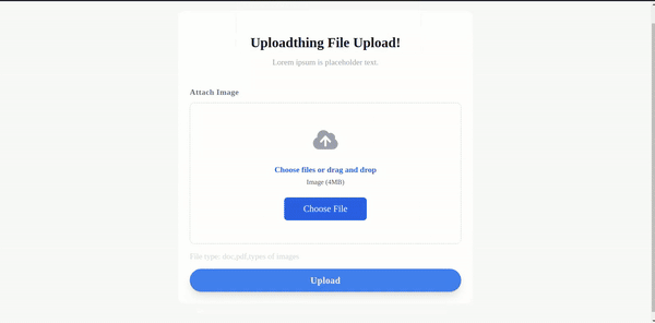 Uploading An Image Using The UploadThing File Upload Feature