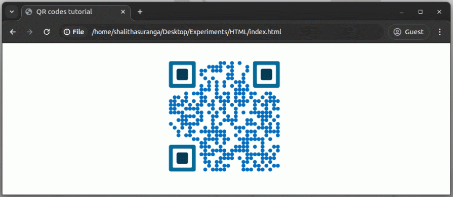 Adjusting the QR code element size for printouts. QR code is blue and the print function shows as well.