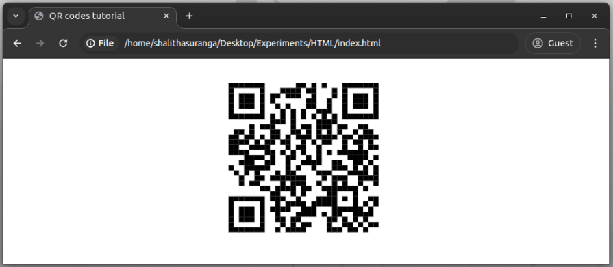 A classic QR code element that uses black square elements rather than circles from a previous example.