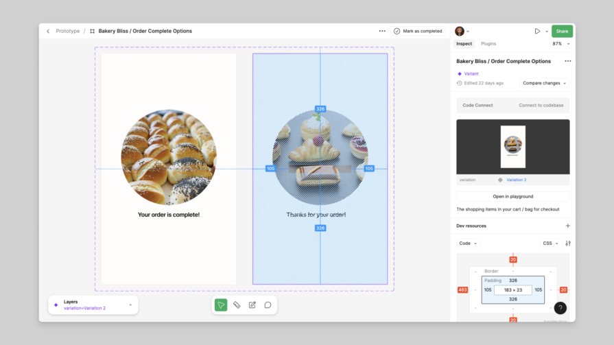 Dev Mode panel in Figma
