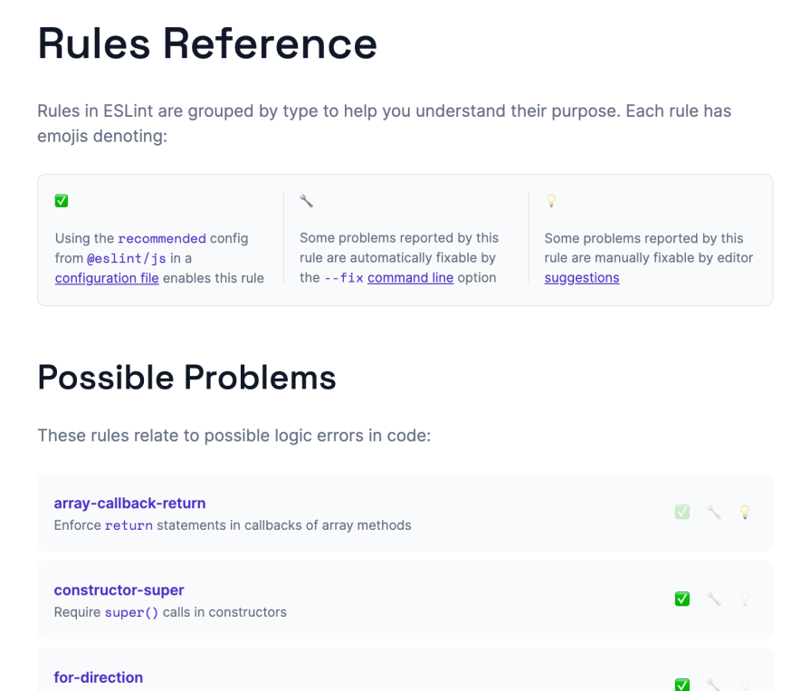 Eslint Rules Reference Example