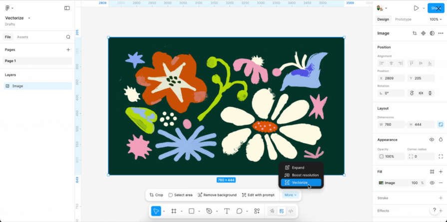 Figma Vectorize tool