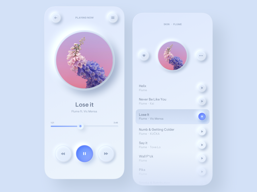 Neumorphism Music App Concept