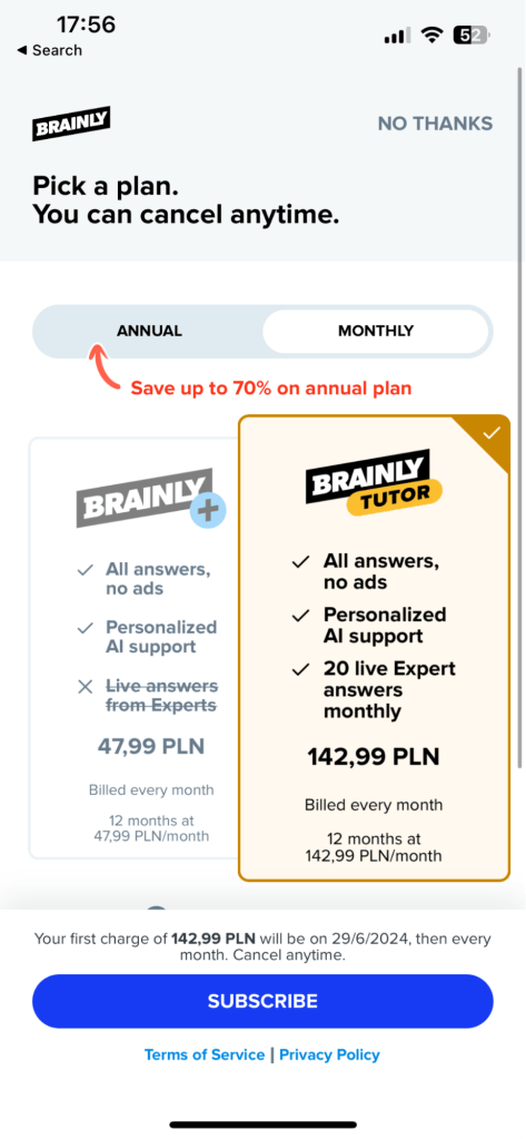 Anchoring Bias in UX Design from Brainly