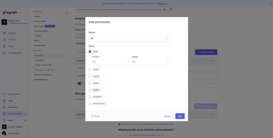 Changing Permissions In Our Hygraph Setup