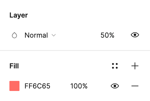 Design panel fill settings