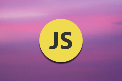 JavaScript logo on top of violet background