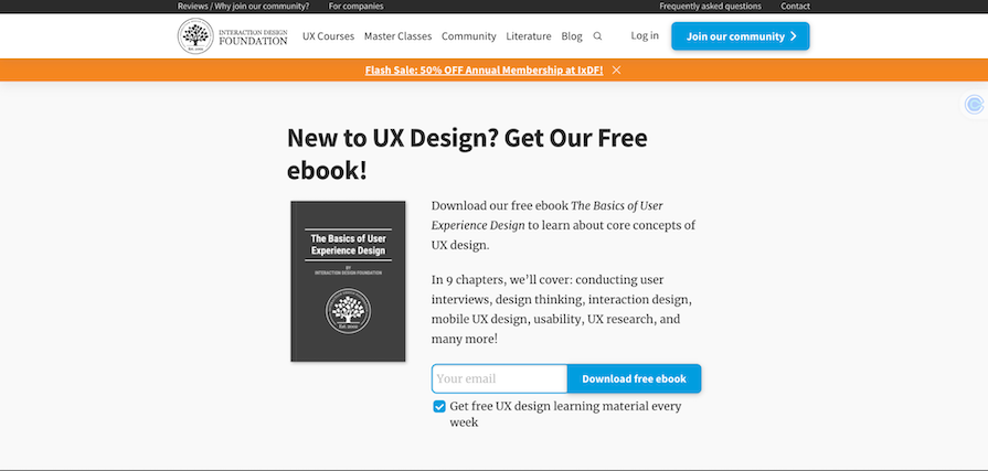 Free IxDF ebook email download field