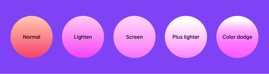 Lighter blend modes examples