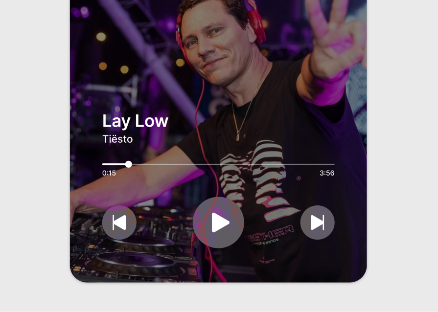 Music player with different background image