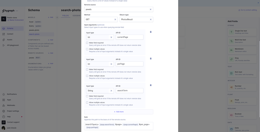 Search Model Data Form In Hygraph