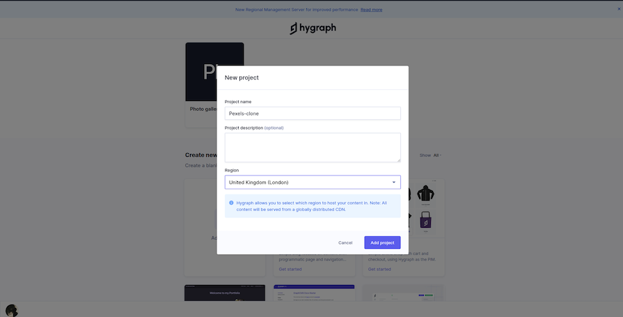 Signing Up For A New Hygraph Project