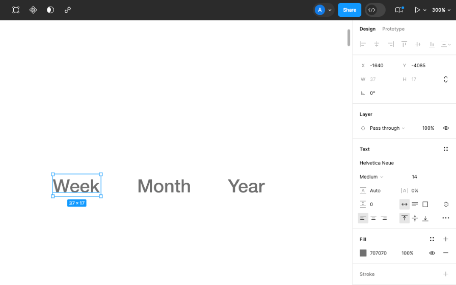 Text layer displaying week, month, and year