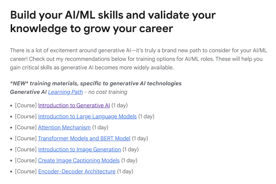 Free Google Training Courses Related To Generative Ai