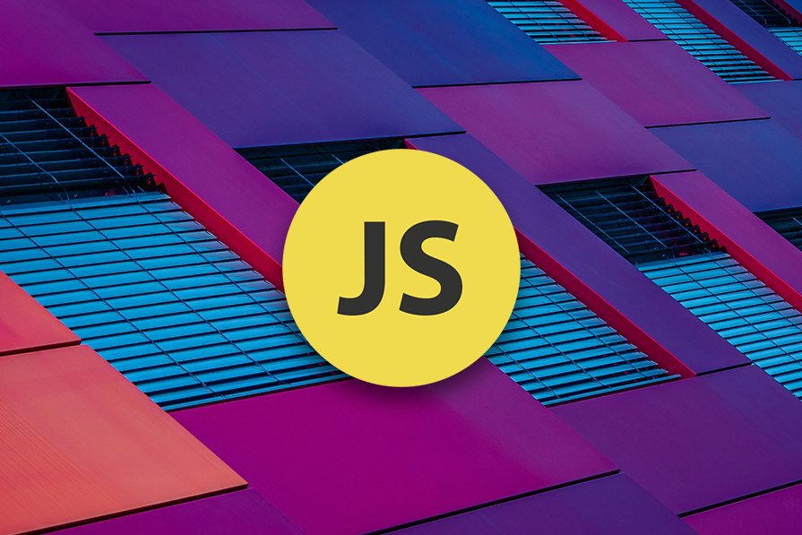 JavaScript logo over indigo-like squares.