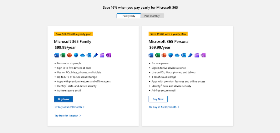 Pricing Plans Page For Microsoft 365 Demonstrating Using The Serial Position Effect By Placing Important Information At The Beginning Or End Of A Message