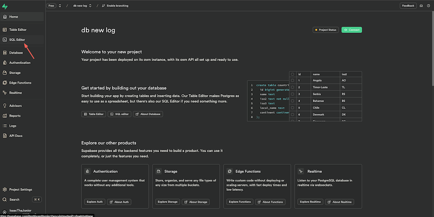 Using Supabase Sql Editor To Create And Build Database