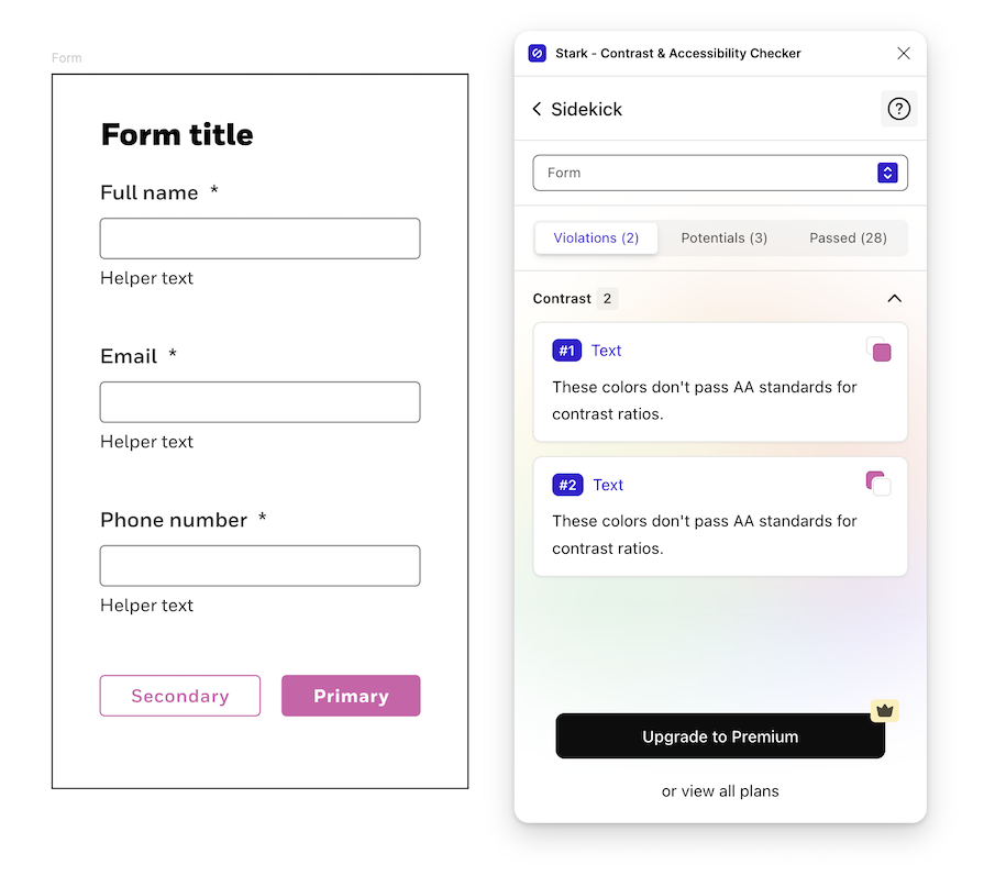 Stark's Accessibility Plugin Named Sidekick Used In Figma