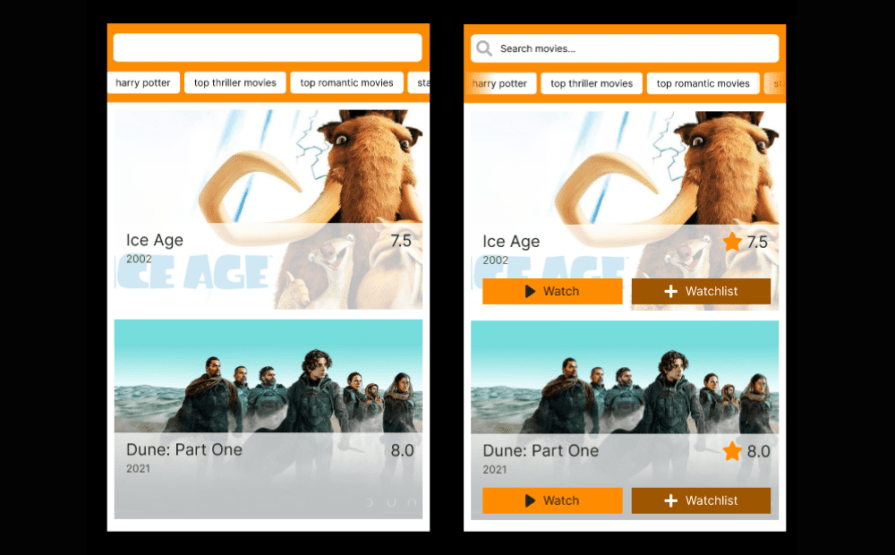 Comparing the previous version of the prototype with the current version that uses effective signifiers