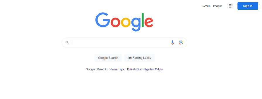 Google's very simple homepage