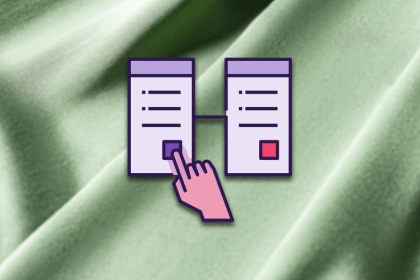 Hand clicking window icon, demonstrating HCI