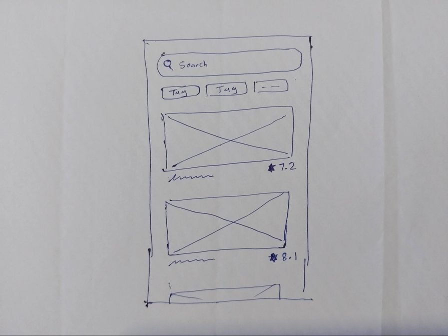 Movie List Screen Design on Paper: A Low-Fidelity Prototype