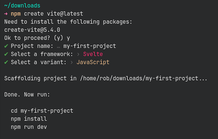 Using Vite To Scaffold A Svelte Project, Creating A Skeleton Project Automatically