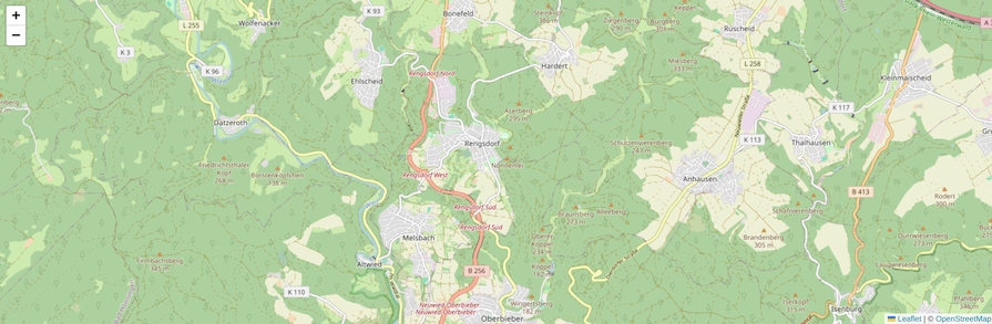 Sample Map Of Central Europe With Zoom Level Set To 13